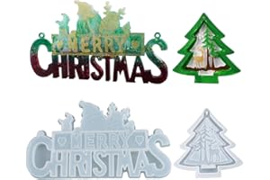 SICAHOMY 2 Stück DIY Weihnachtsbaum Harz Formen Silikon Gießform Resin Silikonform mit Sockel Silikonform Epoxidharz Formen Weihnachten Deko für DIY Weihnachten Geburtstagsgeschenk Haus Dekoration