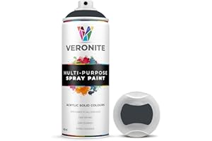Veronite 1 x Spray Paint 400ml - Matt Anthracite Grey for Metal, Plastic, Wood, Fabric, Glass & Furniture - Ultra Adhesion/Coverage - RAL 7016