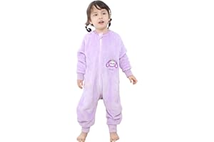 Tolaler Gigoteuse a Pied avec Jambes Hiver Manches Longues Surpyjama Bebe Fille Garcon Enfant Turbulette Chaud Doublé Bebe Sac de Couchage Combinaison Hiver GrenouillèRe Unisexe