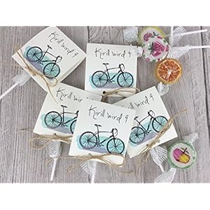 Fahrrad Einladungskarten zum Geburtstag inkl. Lollies