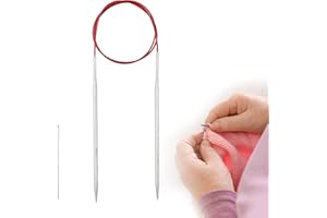 Guclud 4mm Circular Knitting Needles 100cm, Metal Circular Needles with Flexible Cable, Stainless Steel Round Knitting Needles for Beginners, Knitting Pins for Blanket, Scarf, Hats
