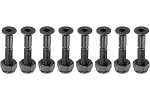 PATIKIL Kit de Quincaillerie pour Skateboard 1", 8 Pièces Vis de Montage en Acier au Carbone de Qualité 8.8 Boulons Écrous Set pour Skateboard Cruiser, Noir