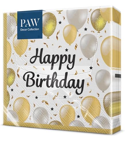 ParPix Tovaglioli Di Carta Per Festa Bimbi A Tema Cantiere, 24 Pezzi 33x33 Cm, Usa E Getta, Per Compleanno Escavatori E Trattori