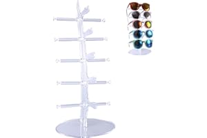 INHEMING Présentoir de Lunettes Porte pour 5 Verres , Support de Lunettes de Solei en Plastique, aux Lunettes de Soleil,Lunettes Myopia,Lunettes de Lecture