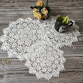 Spitze Platzsets Oval – 2 Stück, 42 X 32 Cm, Aus Polyester, Waschbar & Dekorativ