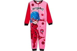 Miraculous Tutina per ragazze coccinella tutto in uno pigiama in pile per bambini, vestito da gioco, costume da pigiama con cerniera, multi