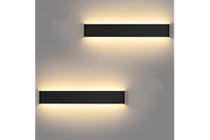 LEDMO Applique Murale Interieur LED 36CM 2 Pack Lampe Murale 3000K Blanc Chaud Moderne Up Down Appliques Murales 12W Luminaire Mural pour Chambre Salon Escalier Couloir