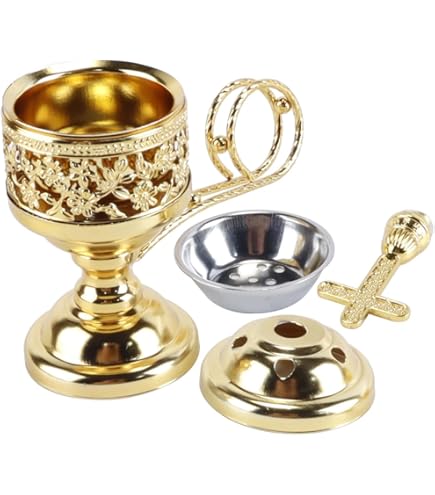 IconsGr Wierookvat voor Griekse wierookstokjes, christelijk-orthodoxe wierookbrander (78-b) in brons IconsGr Wierookvat voor Griekse wierookstokjes, christelijk-orthodoxe wierookbrander (78-b) in brons
