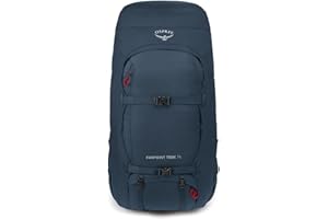 Osprey Europe Mężczyźni Farpoint Trek Plecak Trekkingowy, Granatowy (Muted Space), 75 l