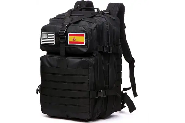 GUJOIN Mochila Tática 50 Litros con Sistema Molle - Gran Capacidad Militar Impermeable para Emergencias de 3 Días Caza Senderismo y Acampadas - Mochila para Actividades al Aire Libre (Negro)