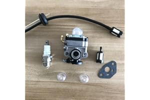 OCEANLEND Carburetor Kit For Tanaka Series TBC-225 TBC-225C TBC-230 TBC-230B Trimmers, Carburetor + Fuel Pipeline Suite + Primer Bulbs + Washer +