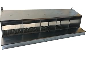 MONTIDISTRIBUZIONE Nido a 5 Posti per Galline Ovaiole. Raccolta Uova dall'Interno del Pollaio. Cm 140 x 39 x H 42