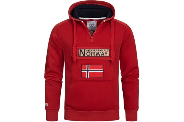Geographical Norway Gymclass Men - Sweat À Capuche Poche Kangourou Homme - Sweatshirt Logo Homme Pull Hood Veste - Sweat Shirt Hoody Chaud Manches Longues - Hoodie Sport Regulier