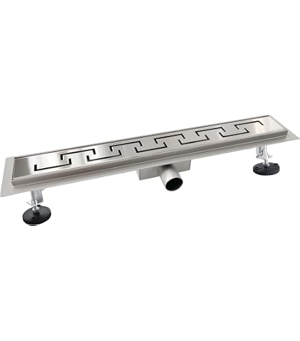 AICA caniveau de douche en acier inoxydable italien,siphon de drainage au sol en carrelage,réglable en hauteur avec désodorisant- Style 1-70 cm