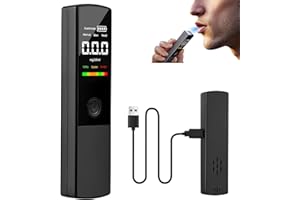 QCXWCJWD All-in-One Breathalyser for UK, Portable Alcohol Meter with Sentry Mode, Non-Contact Test, LED Alert & Overnight Alcohol Detection, Compact & Accurate