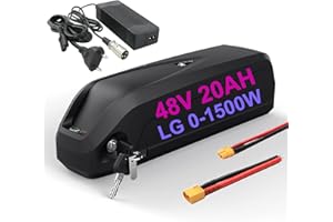 HXRFOAK Batterie Ebike 48V 20AH LG4800cell pour 1500W 1000W 750W 500W 350W 250W Motor- Lithium ION Batterie de vélo électrique