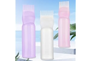 SHIQUAN Haaröl Applikator,3 Stück Applikator Flasche Haare,170 Ml Öl Applikator Haare,Wurzelkamm Applikatorflasche,Hair Oil Applicator Bottle,Haarfärbemittel mit Abgestufter Skala für Färbe-Styling-Werkzeuge