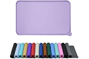 Reopet Tappetino per Cibo e Acqua in Silicone per Animali Domestici, Impermeabile con Bordi Rialzati Antispill, Placca per Ciotole Sia per Cani che per Gatti Disponibile in Diverse Dimensioni e Colori