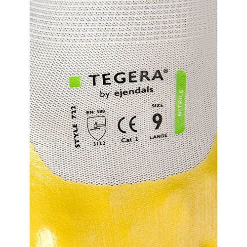 Ejendals Synthetikhandschuh Tegera 722, Größe 10, 1 Stück, weiß / gelb, 722-10 - 2