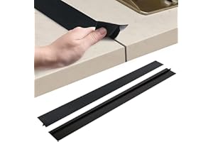 JACKFRU 2 coperture per forni a fessure, riempitivo lungo, sigilla i liquidi versati tra stoviglie, fornelli, forno, lavatrice e utensili da cucina (nero, 63,5 cm