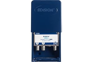 EDISION OMS-2 rozdzielacz słupkowy, 2 wyjścia, zewnętrzny rozdzielacz satelitarny i telewizyjny, złącze F, rozdzielacz sygnału telewizyjnego, 5-2400 MHz, DVB-S2, DVB-T2, DVB-C, DC pas, skrzynka