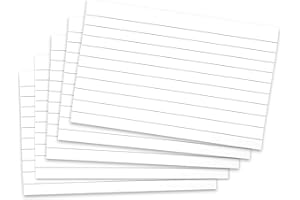 Desenda 100 PCS Record Cards Ruled Index Cards 125 x 75 mm Note Card Both Sides with Ruled Lines for Office, Home, School (White)