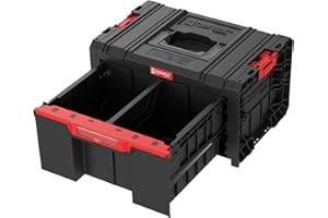 QBRICK SYSTEM Qbrick - System PRO Drawer 1 Toolbox 2.0 BASIC BLACK - Tool Box Made of Plastic with High Load Capacity - Drawer Organiser Storage for Work Accessories and More