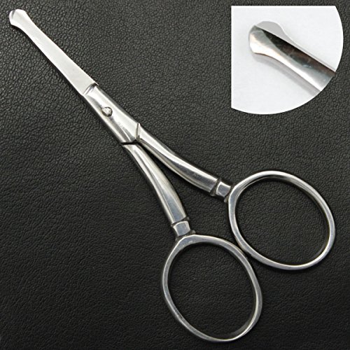 NOSE FACIAL MUSTACHE EAR BABY TRIMMING SCISSORS ROUND TIP 9cm 3.5 inches