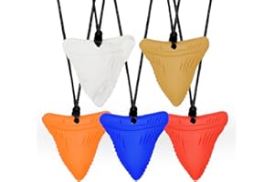 TUXEPOC Sensory Chew Necklaces for Kids, Teething, ADHD, Autism, Oral Motor Chewable Teether, Silicone Chewy Necklace