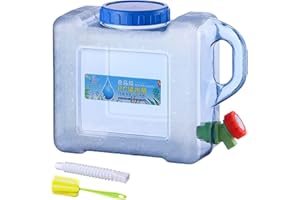 Fiorky Récipient à eau portable de 5 L avec robinet - En plastique - Facile à nettoyer - Idéal pour le camping, les fêtes, l'école, la randonnée, les voyages, les urgences, la survie