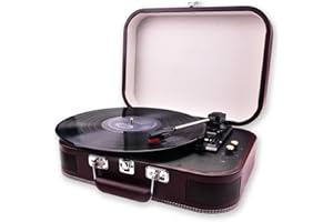 KIATURE Giradischi Vinile, Giradischi Vintage Vinile LP3 Velocità 33/45/78 RPM con Altoparlanti Stereo Integrati, Dotato di Entrate Bluetooth/AUX/RCA/USB/Jack cuffie, Lettore Vinili Support Trascrizione, Rosa