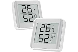 MeesMeek Room Thermometer Indoor Humidity Meter Temperature Monitor Hygrometer Humidity Sensor with Comfort Indicator LCD Large Digital Display for Babyroom Office Wine Cellar Warehouse(2)
