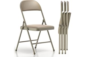 Absead Gepolsterte Klappstühle – gepolsterte Konferenzstühle, 4 Stück, gepolsterte Klappstühle mit Stahlrahmen für Zuhause und Büro, Innen- und Außenveranstaltungen, 450 lbs Kapazität