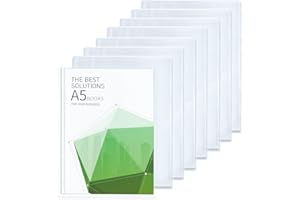 ABSOFINE 30Pcs Clear Book Cover Thicker Exercise Books Covers Film Transparent Plastic Workbooks Jacket Cover (Transparent, A5)