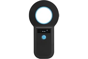SORANDY Lecteur de Puces pour Animaux, Scanner Numérique pour Animaux Sensibles Lecteur de Micropuce Rechargeable pour Animaux de Compagnie/Chien/Chat/Cochon, Compatible avec EMID, FDX-B (ISO1784/85)(Noir)