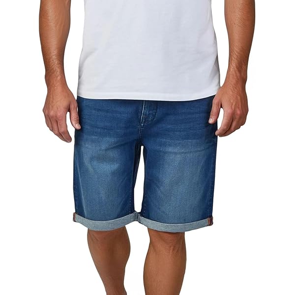 TOM TAILOR Jeansshort voor heren, stretch, kort, regular slim fit, Josh, korte broek, bermuda shorts, zomer, denim, effen, blauw, 30, 31, 32, 33, 34, 36, 38, 40, 42, Stone Blue Denim Tint (10147), 30W