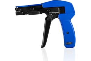 DECHENGBAO Strumento di installazione per fascette, tensione potente con taglierina a filo integrata, impugnatura comoda e regolabile, pistola per fascette leggera caricata a molla