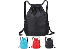 SoftcuteLee Drawstring Bag, Swim PE Bags Drawstring Gym Bag, Unisex Large Sport Backpack, Waterproof Sport String Backpack, Oxford fabric Backpacks Bags for Sports School Beach Holidays Swimming