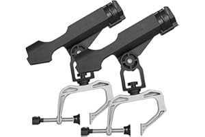 JSHANMEI Adjustable Fishing Boat Rods Holder 360 Degree Fishing Pole Rod Racks with Large Clamp Folding Holder