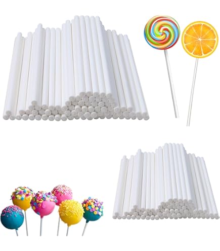 Bastoncini Per Cake Pops In Carta - 100pcs 10cm X 3.5mm Per Lecca Lecca Fai Da Te, Bianchi