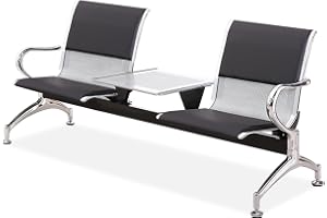 Väntrumsbänk med Bord och 2 Säten Flygplatsreceptionsstolar med Armstöd Och Ryggstöd Receptionsstol för Klinik Flygplats Sjukhus Barberare Salong Bank
