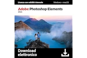 Adobe Photoshop Elements 2026 | Licenza triennale | 1 Dispositivo |1 Utente|PC/Mac|Download Digitale