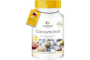 ‎WARNKE VITALSTOFFE Calciumcitrat - 300mg Calcium pro Tablette - 90 Tabletten - vegan | Warnke Vitalstoffe - Deutsche Apothekenqualität