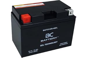 BC BATTERY CONTROLLER BC BATTERY Batteria Avviamento Moto al GEL 12V 11Ah BCTZ12S-GEL Moto&Scooter, esente da manutenzione sigillata precaricata simile a YTZ12S