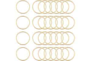 UNICRAFTALE 40 Pz 304 Anelli di Collegamento In Acciaio Inossidabile Dorati Connettori di Collegamento Rotondi In MetalloConnettori Pendenti Cavi Ipoallergenici Da 16mm per La Creazione di Gioielli