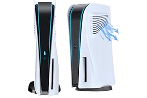 ElitePlay Piastra frontale bianca PS5 con prese d'aria di raffreddamento, piastre di ricambio curve accessorio per Playstation 5 Disc Edition