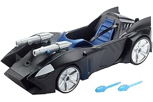 DC Justice League Batman, Vehículo Batmóvil con doble lanzamisil, coche de Batman (Mattel FDF02) , color/modelo surtido