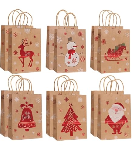 Borse Regalo Natalizie SIGEL GT107 Premium, 3 Pezzi, Motivo Wave Goffrato Rosso E Bianco, 26x33x12,5 Cm, In Cartoncino Robusto Con Cordini
