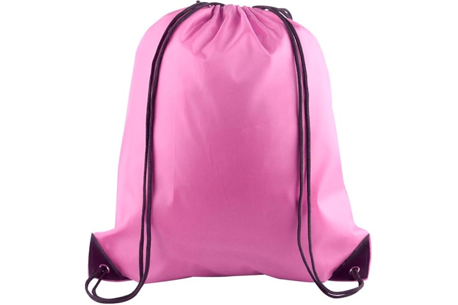 PLULON Pink Drawstring Bags Drawstring Backpack Bulk, String Backpack Cinch Sack Sport Gym Bags for Yoga Traveling Outdoor Sports