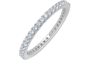 GOURIK 18K Yellow & White Gold Plated Created Ruby/Blue Sapphire/Simulated Diamond/Pink Sapphire/Emerald Stone Stackable Ring Eternity Bands for Women - Birthstone Ring Jewelry - Gift for Mom Wife Her